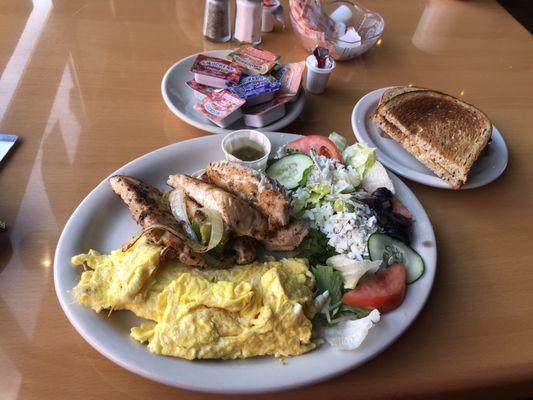 My chicken souvlaki breakfast.