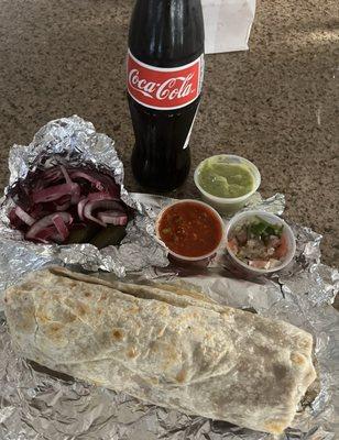 Another lengua super burrito no rice refried beans extra cheese. Looking forward to this all week. Cheat meal!