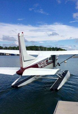 Leaving the dock for a flight. Seaplanes are amazing machines part airplane part boat. Book your adventure today.