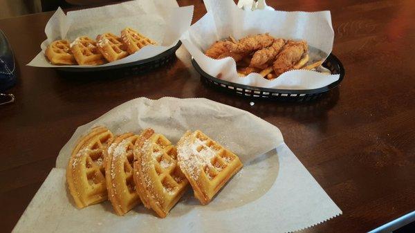 Citrus and buttermilk waffles with a half pound of chicken