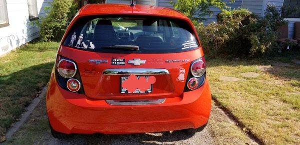 He brought it to us and even washed it before coming by. The bumper looks better than when we first got the car 3 years ago!