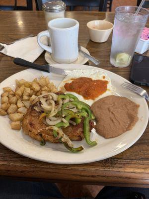 Pork chop breakfast special