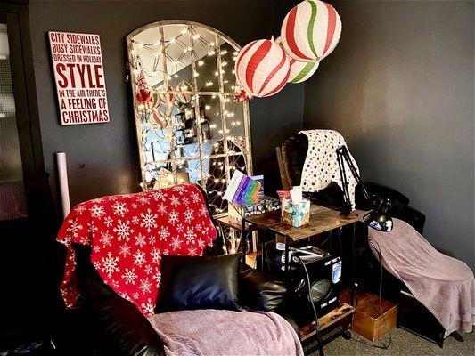 Cozy pedicures for two!