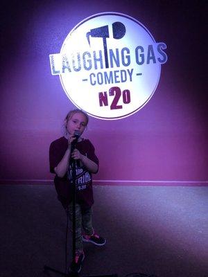 Lylah rocking the microphone