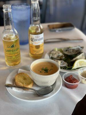 Lobster Bisque & Fresh Oysters