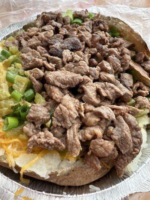 Asada baked potato