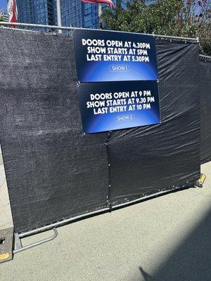 Signage for concert