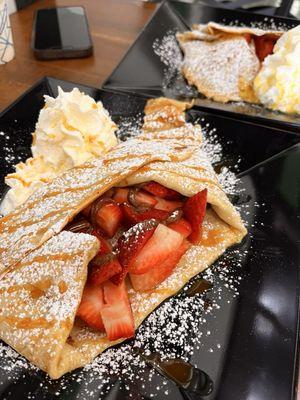 Strawberry Nutella with caramel drizzle. So good!