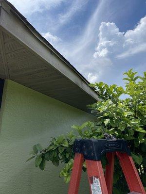 New gutters where none existed. So needed and they look good!