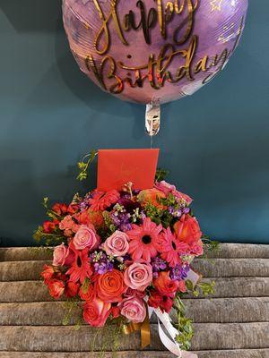 Bespoke Fleurs custom birthday arrangement