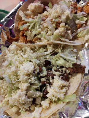 Chicken Taco and Steak Taco