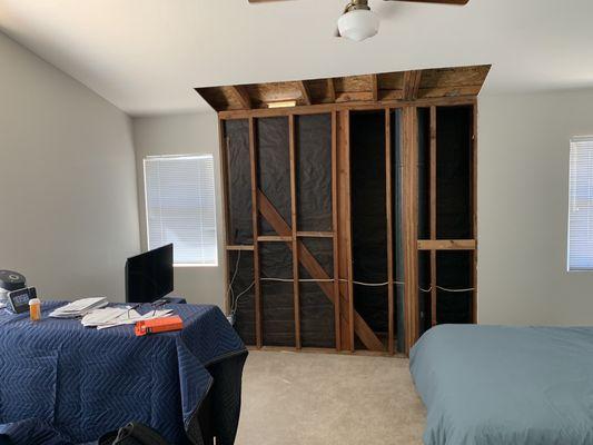 Again, didn't cover the roof during a storm and this we had this extra damage caused to our home. Great job.