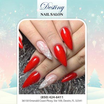 "Winter vibes on your fingertips! Adorn your nails with cool hues and frosty designs to capture the essence of the season. #WinterVibes