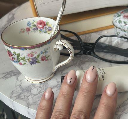 10 days post dip nails with simple nail art