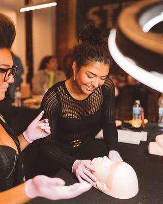 The owner of Enola Beauty in one of her certified training courses upgrading her knowledge and skill level.