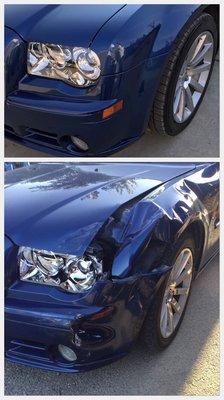 Before/after. Did amazing job, looks bran new! Chrysler 300