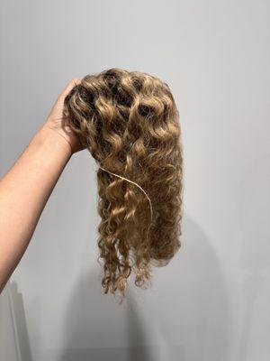 Women Hair topper Curly medium density