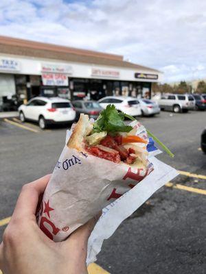 6. BBQ Pork: warm baguette with nice condiments!