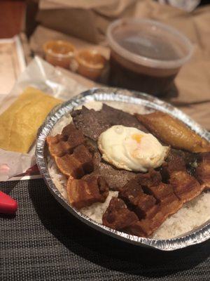 Bandeja Paisa and Empanada ( Queso / Cheese )