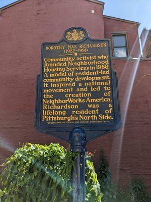 Dorothy Mae Richardson Historical Marker, Pittsburgh
