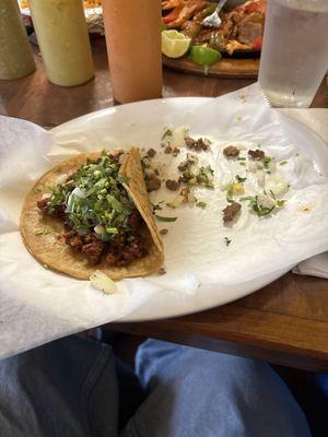 Carne Asada taco al pastor taco chorizo taco