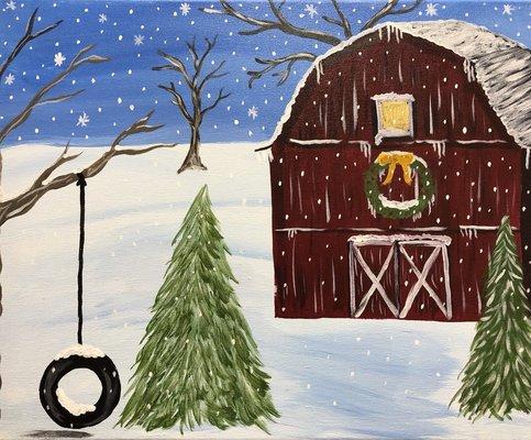 "Green Country Christmas" Paint and Sip event Nov 25, 2017 7-10pm $30 (normally $40)
