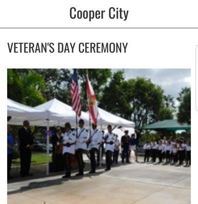 Cooper City Veteran's Day Ceremony