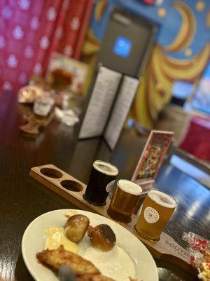 Beer and food samples