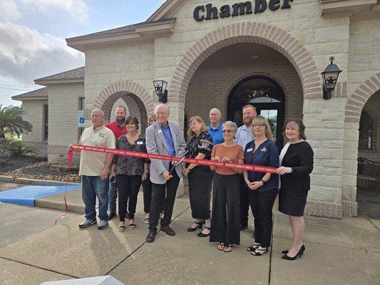 Ribbon cutting at Brazosport Area Chamber of Commerce in Lake Jackson, TX for bookkeeping company, Clear Business Advisors, LLC