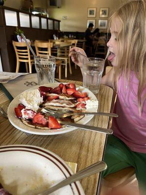 Strawberry pancakes were delicious!
