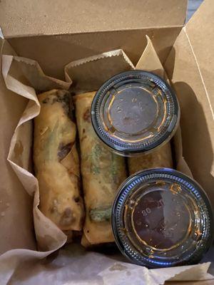 Pork lumpia with Thai chili sauce