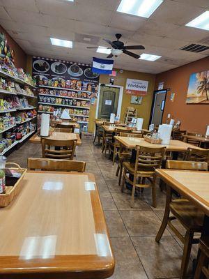 The restaurant is within a convenience store with central American goods