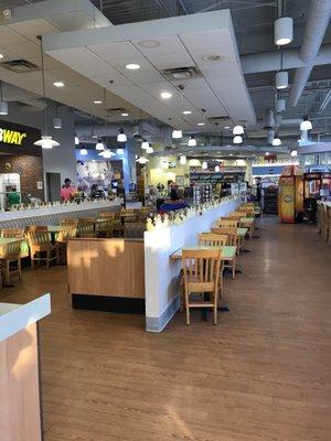 Eating area with subway and Burger King