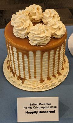Salted Caramel Honey Crisp Apple Cake