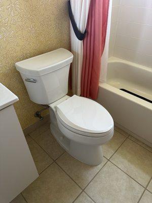 Newly installed toilets.