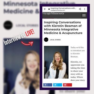 MIMA's Clinical Director was chosen for an interview with Voyage Minnesota Magazine!