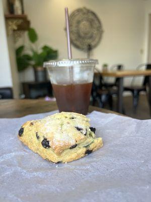 Cold brew and scone