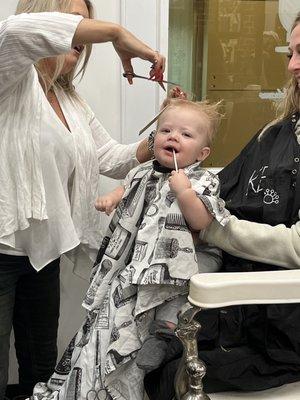 Success! First haircut!