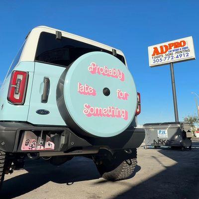 Custom Decal on Tire Cover