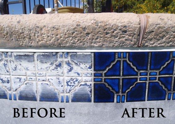Pool TIle Cleaning - Remove Calcium Deposits Safely