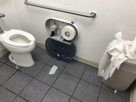 Women's restroom was disgusting.