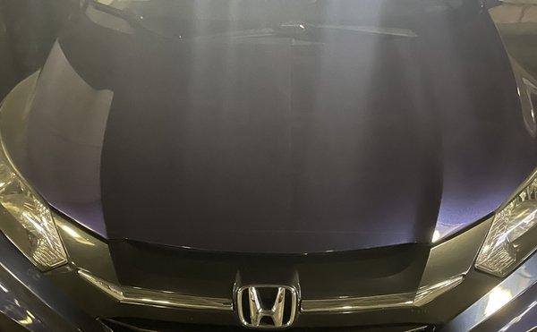 Front of view of repaired hood.