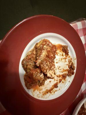 Eggplant parm - forgot to take the photo until it was half gone!