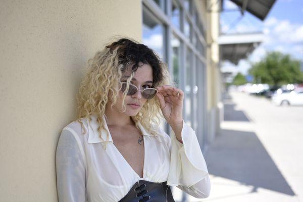 Model shoot in front of the store.