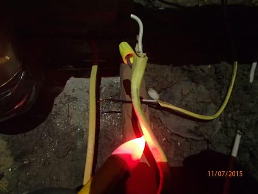 Energizes an unprotected electrical conductors.