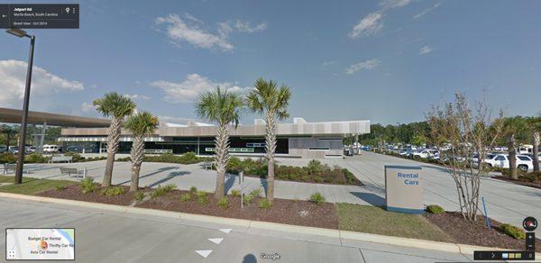 Rental building across from the terminal