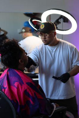 Book with one of our professional barbers, Lando.