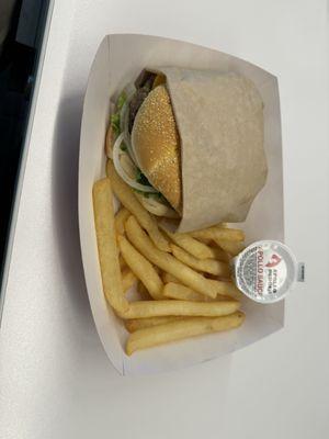 Cheese burger with all the fixings