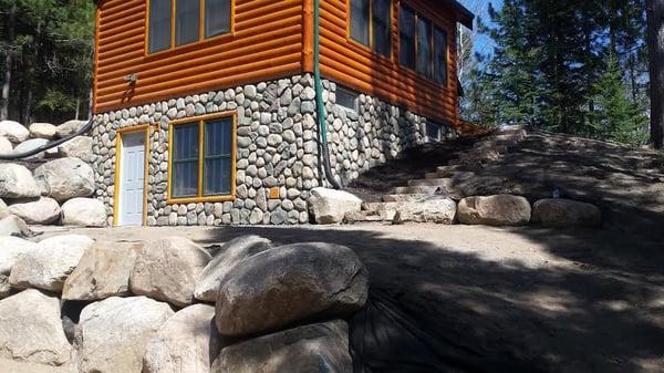 Northwoods Concrete Stone on cabin addition April 2016