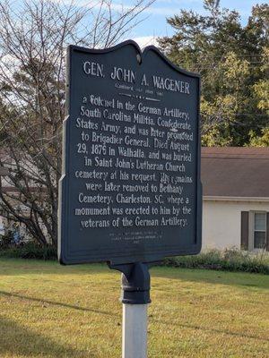 General John A. Wagener Memorial, Walhalla